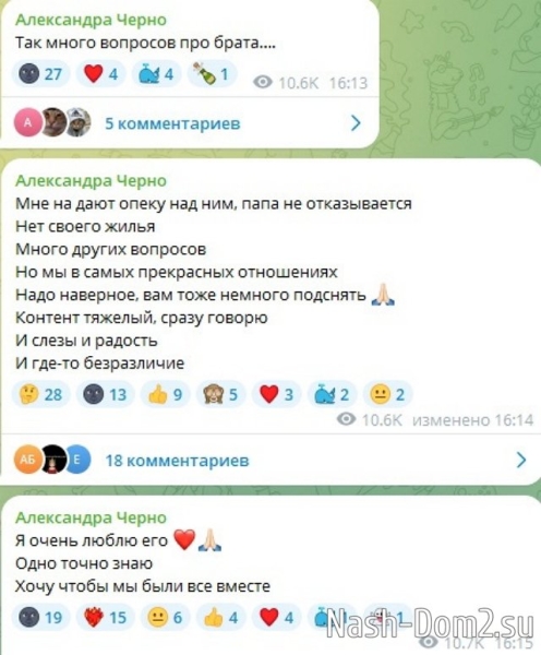 Александра Черно: Так много вопросов про брата