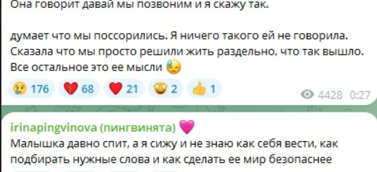 "Папа, прости маму." - Ирина Пингвинова рассказала, как её дочь страдает без встреч с отцом