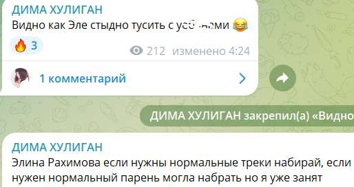 Дмитрий Мещеряков предложил услуги по написанию песен Элине Рахимовой