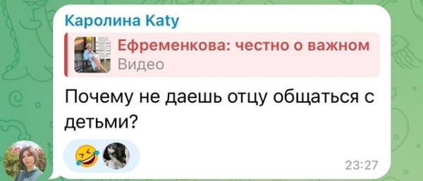 Юлия Ефременкова: Он приехал собирать на меня компромат