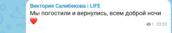 Виктория Салибекова: Мы погостили и вернулись домой Виктория Салибекова: Мы погостили и вернулись домой