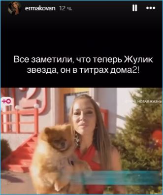 Собака Надежды Ермаковой стала «звездой Дома 2» вместо Муси Собака Надежды Ермаковой стала «звездой Дома 2» вместо Муси