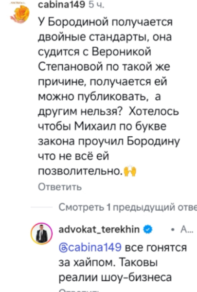 Кристина Дерябина публично извинилась перед Михаилом Терёхиным Кристина Дерябина публично извинилась перед Михаилом Терёхиным